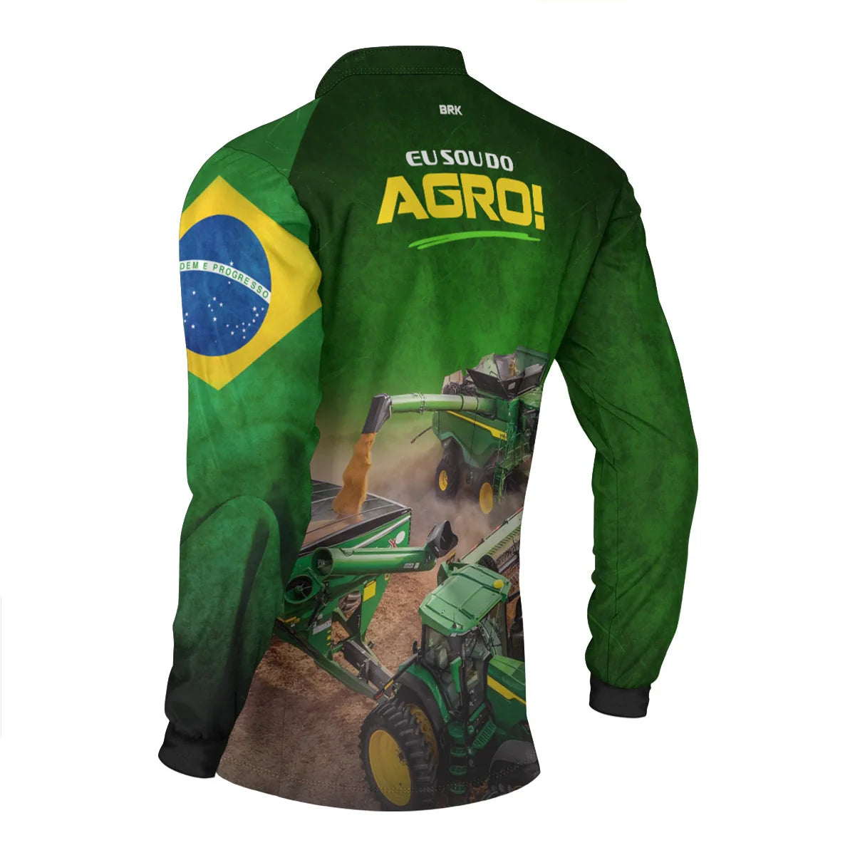 Camisa UV50 Agro Brk Eu sou do Agro Verde Colheitadeira