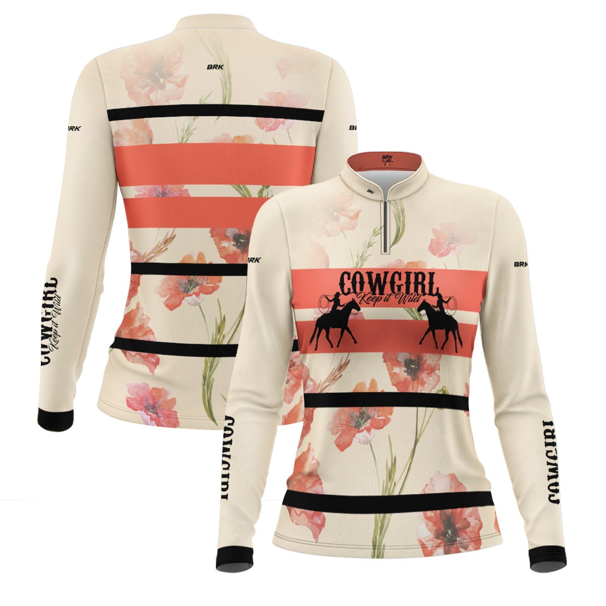 Camisa Agro Feminina Brk Cowgirl Bege com Proteção Solar UV50+