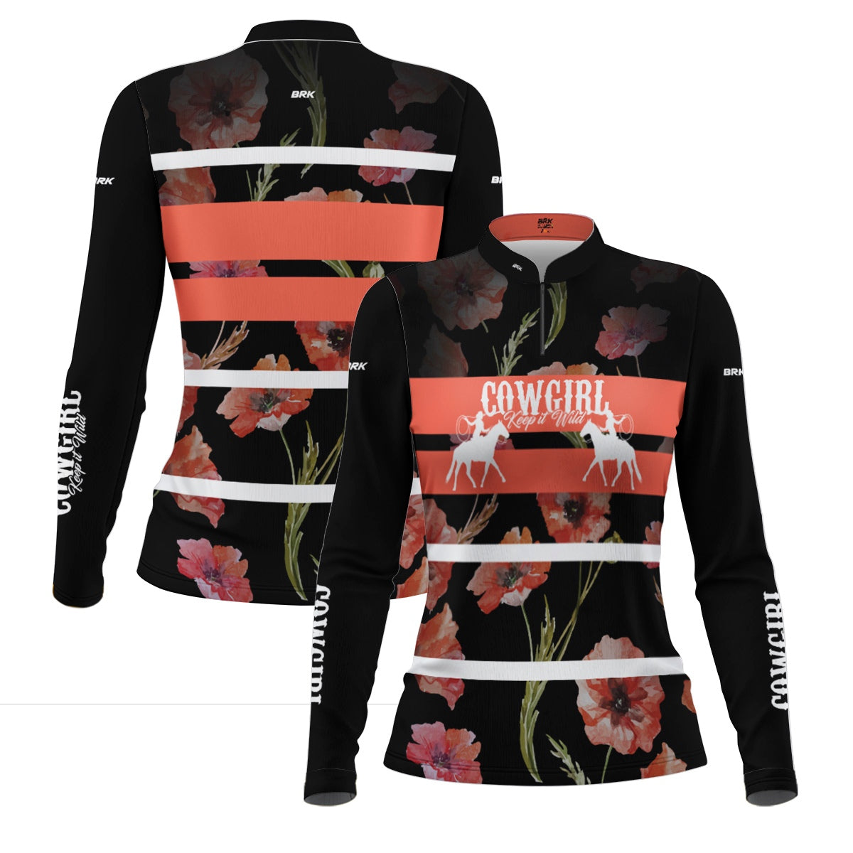 Camisa Agro Feminina Brk Cowgirl Preta com Proteção Solar UV50+