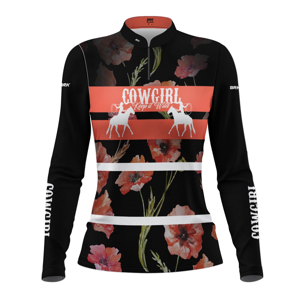 Camisa Agro Feminina Brk Cowgirl Preta com Proteção Solar UV50+