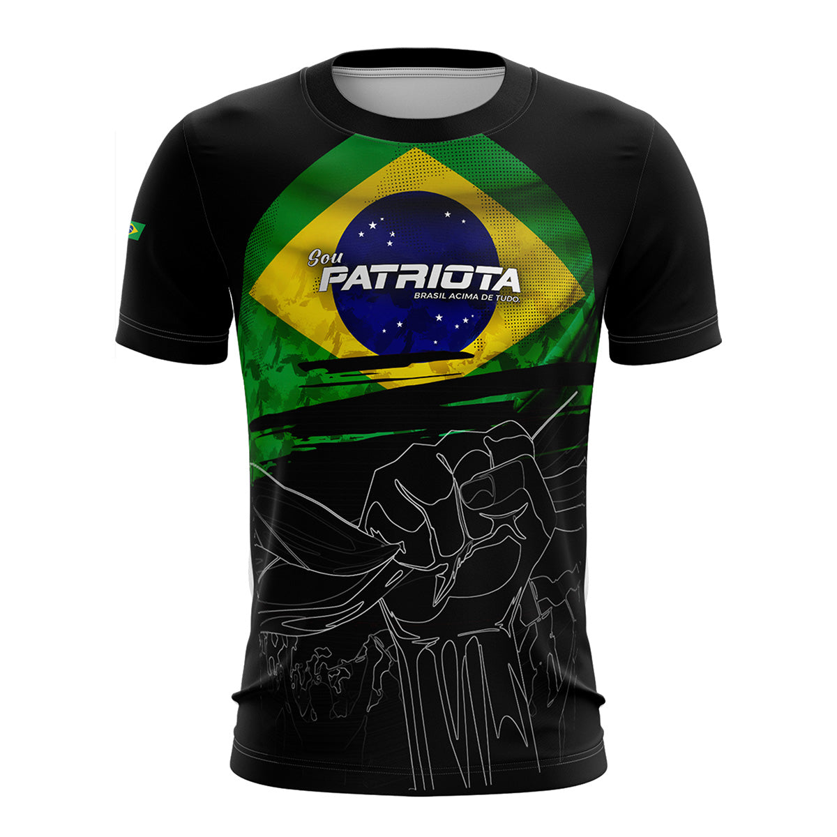 Camisa Agro Brk Brasil Patriota Preta com Proteção UV50+