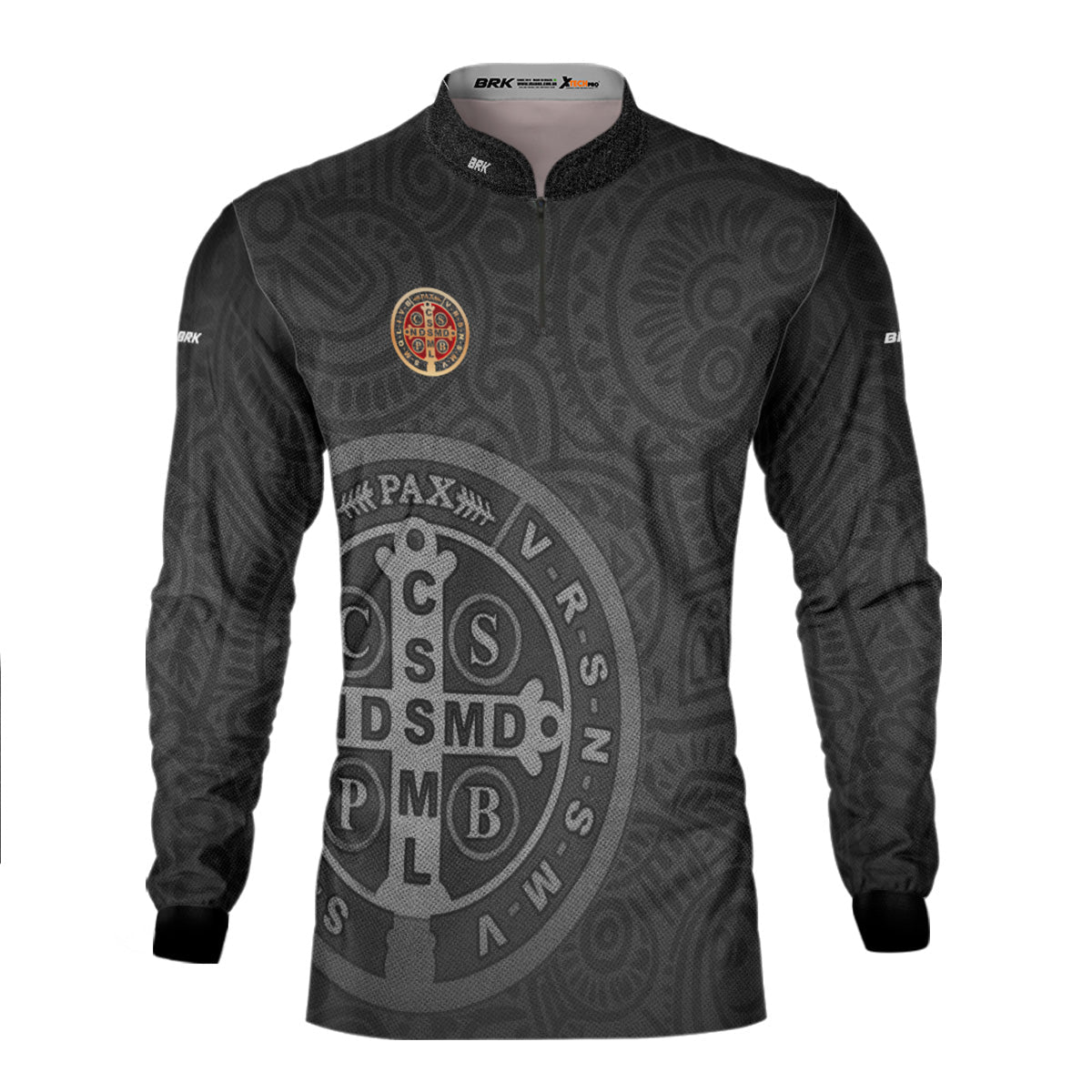 Camisa Agro Brk São Bento Dourado Preta com Proteção Solar UV50+