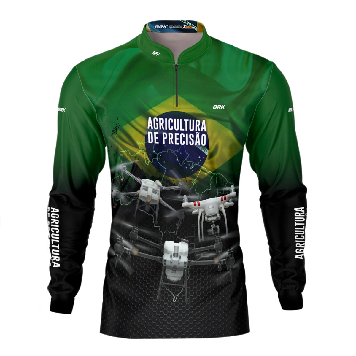 Camisa Agro Brk Drones T40 e Phantom T10 com Proteção Solar UV50+