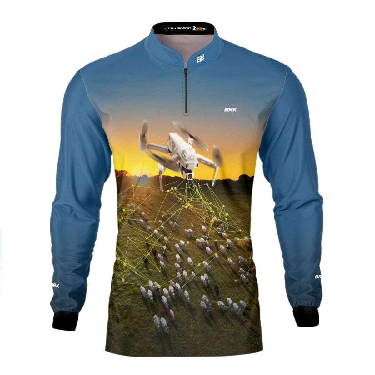 Camisa Agro Brk Drone Contagem de Gado com Proteção Solar UV50+