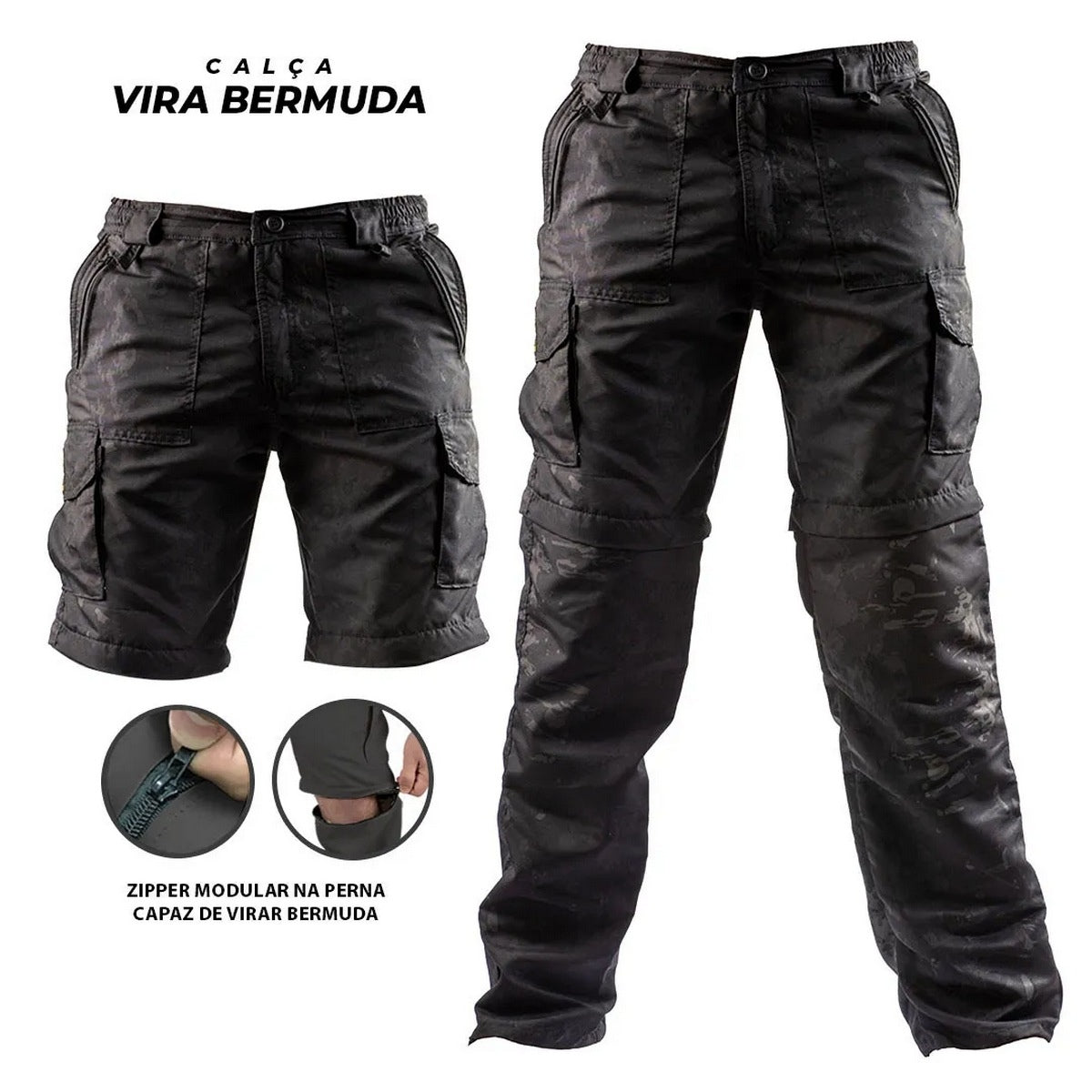 Calça Explorer Brk Pixel Camuflado Vira Bermuda