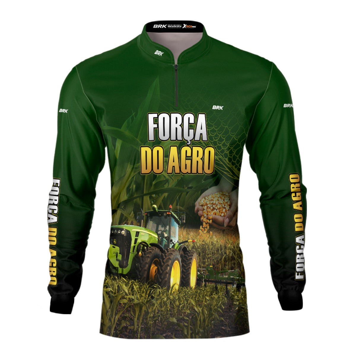 Camisa Agro Brk A Força do Agro Produtor de Milho com Proteção Solar UV50+