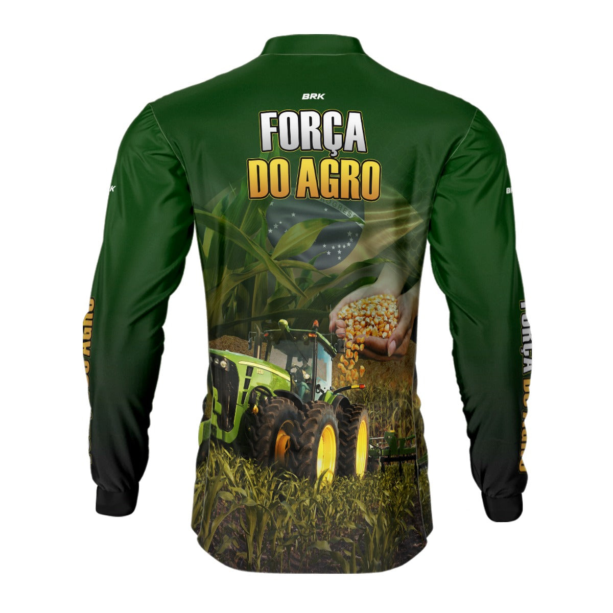 Camisa Agro Brk A Força do Agro Produtor de Milho com Proteção Solar UV50+