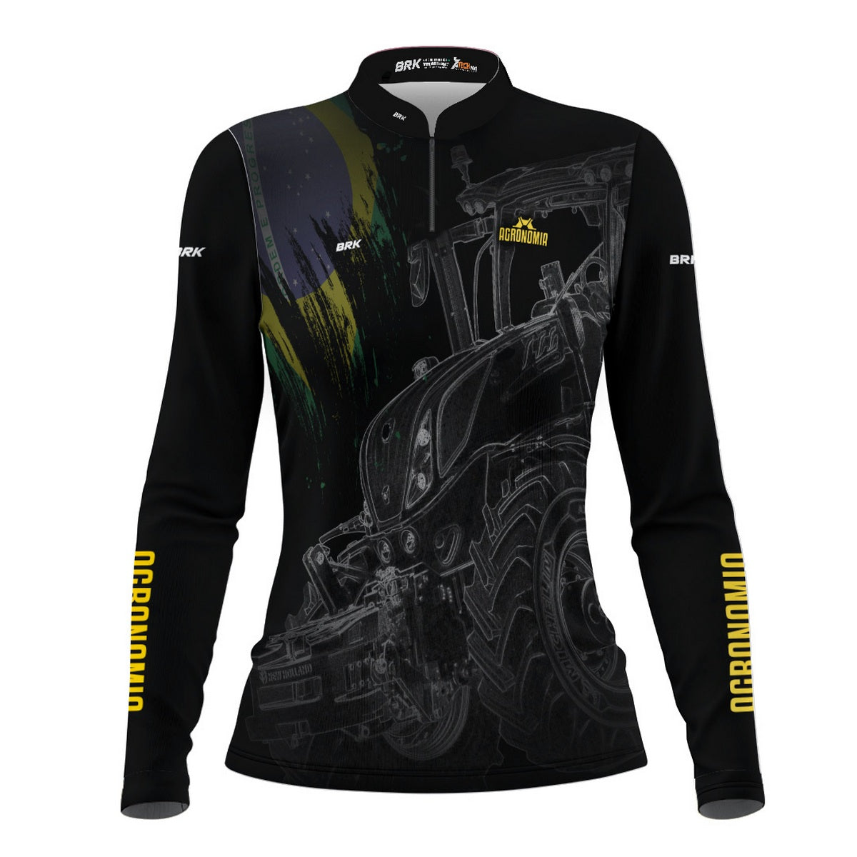 Camisa Agro Feminina Brk Agronomia Preta 2 com UV50+