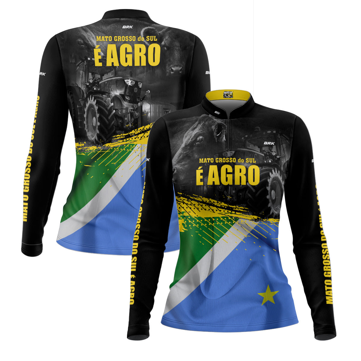 Camisa Agro Feminina Brk Mato Grosso do Sul é Agro com Proteção Solar UV50+