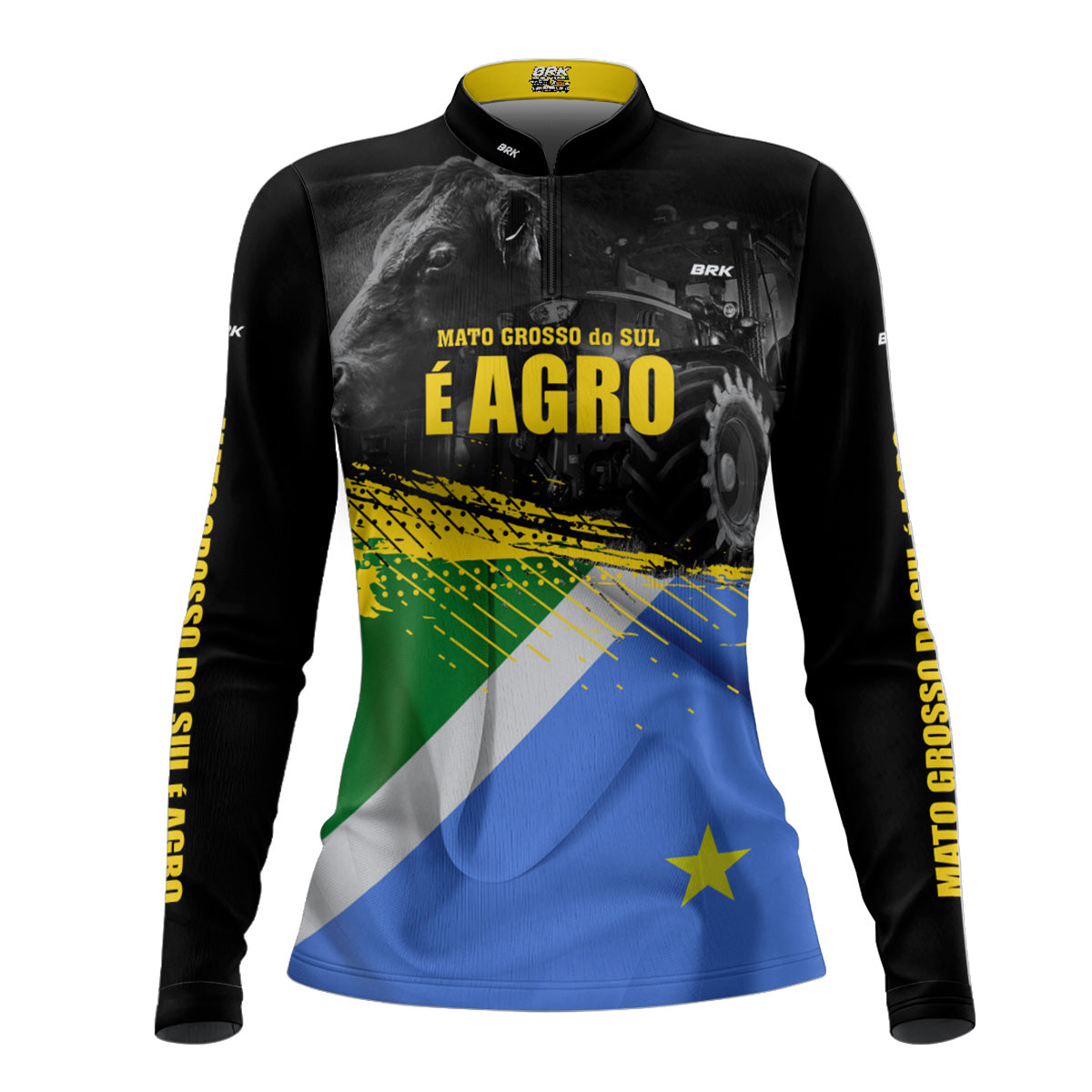 Camisa Agro Feminina Brk Mato Grosso do Sul é Agro com Proteção Solar UV50+