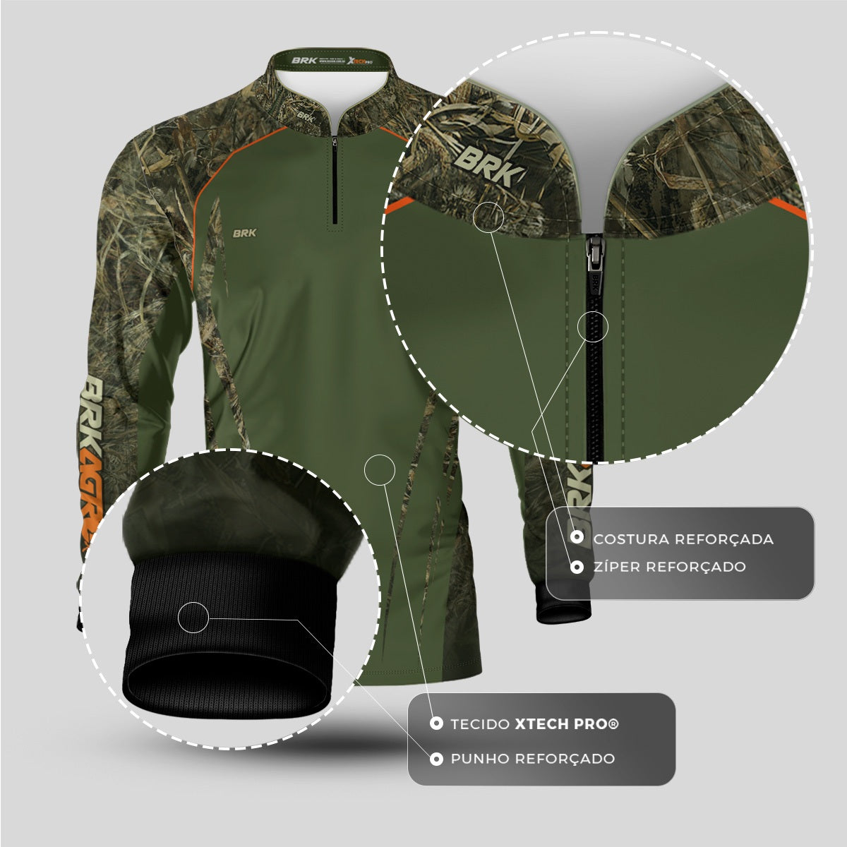 Camisa Agro Brk Camuflado Real Tree Agronomia com Proteção Solar UV50+