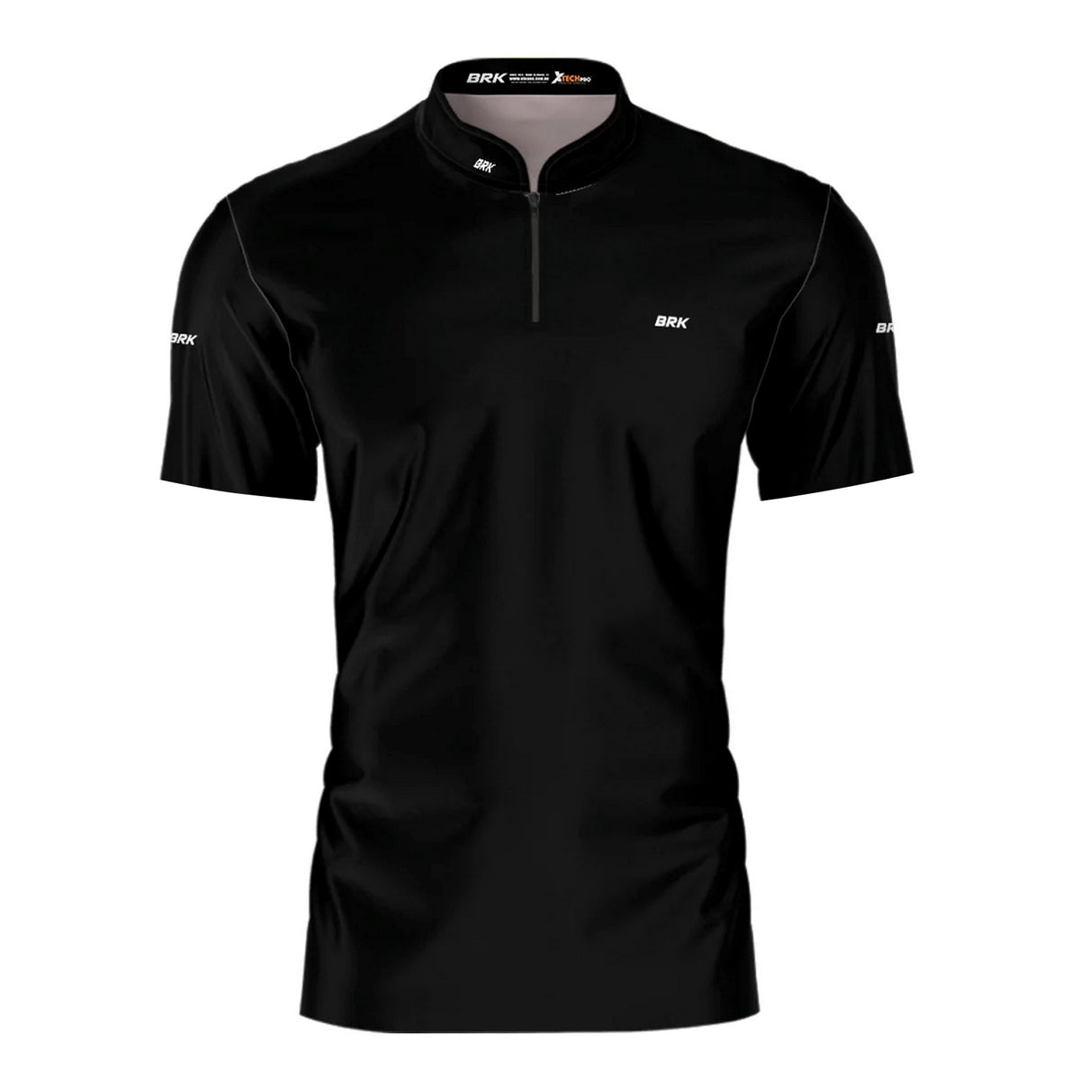 Camisa Manga Curta Agro Brk Preta Básica com Proteção Solar UV50+