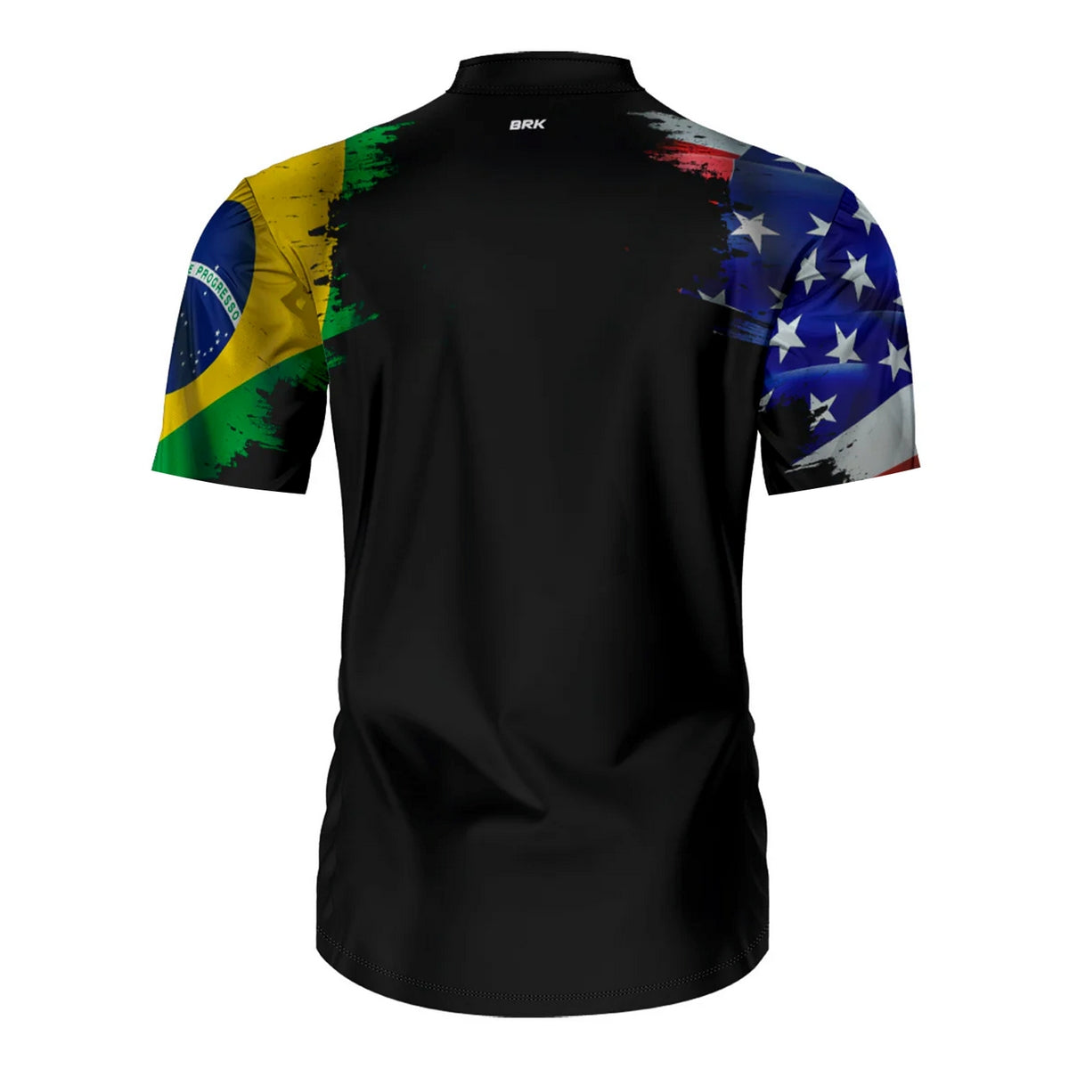 Camisa Agro Manga Curta Feminina Brk Bandeira Brasil Estados Unidos com Proteção UV50