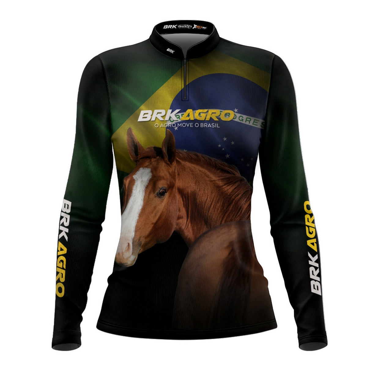 Camisa Agro Feminina Brk Team Roping Brasil 3 com UV50+
