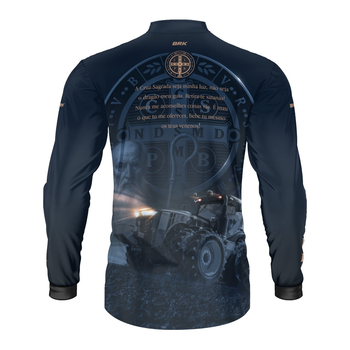 Camisa Agro Brk Azul Trator e São Bento com Proteção UV50+