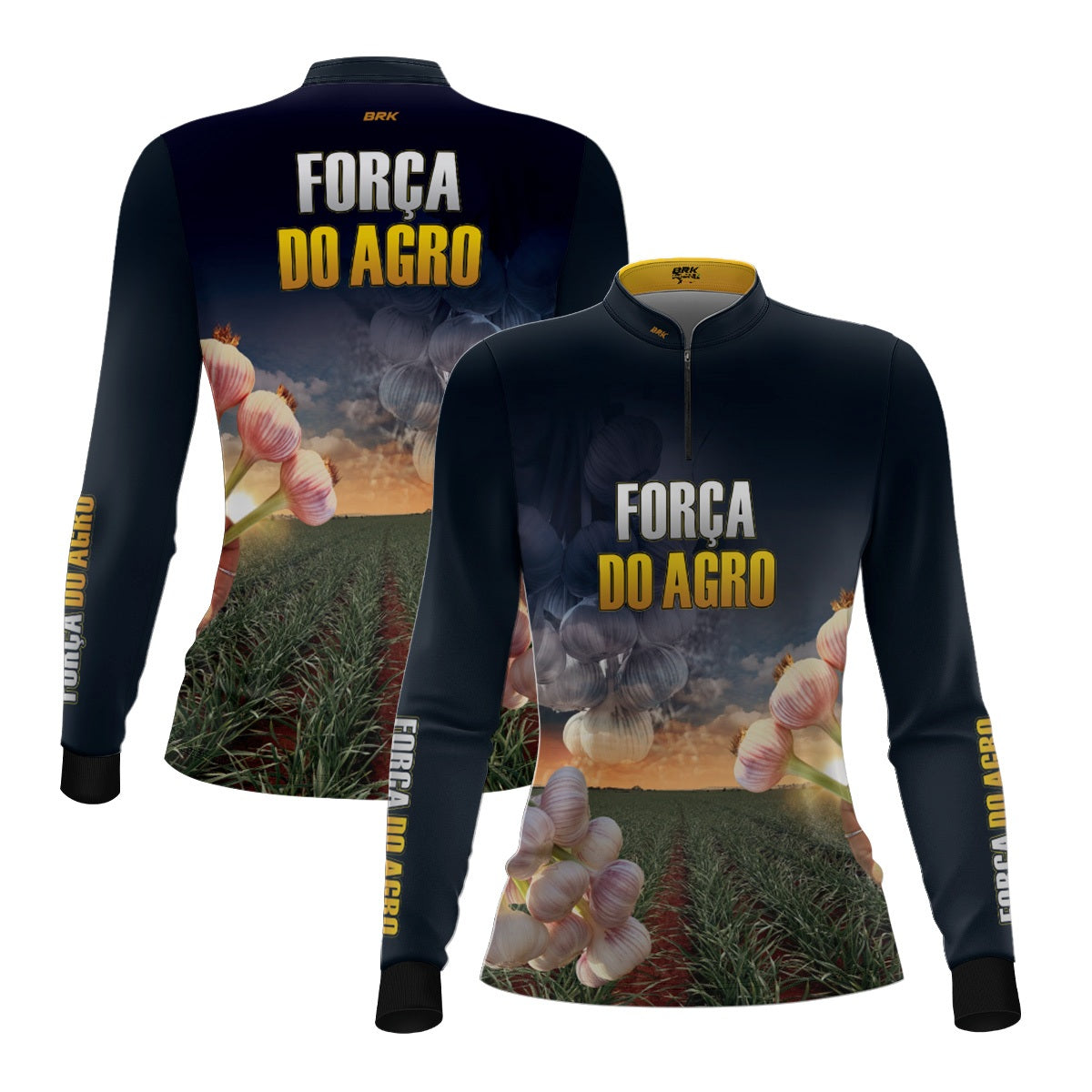 Camisa Agro Feminina Brk Produtor de Alho com Proteção Solar UV50+