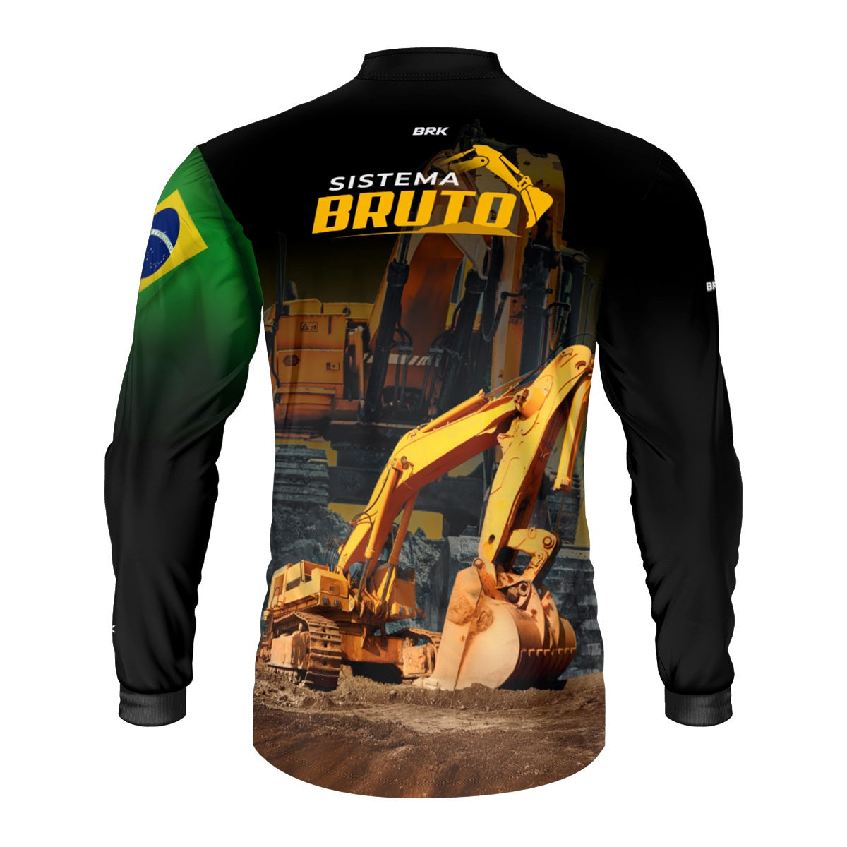 Camisa Máquina Pesada Brk Sistema Bruto Escavadeira com UV50+