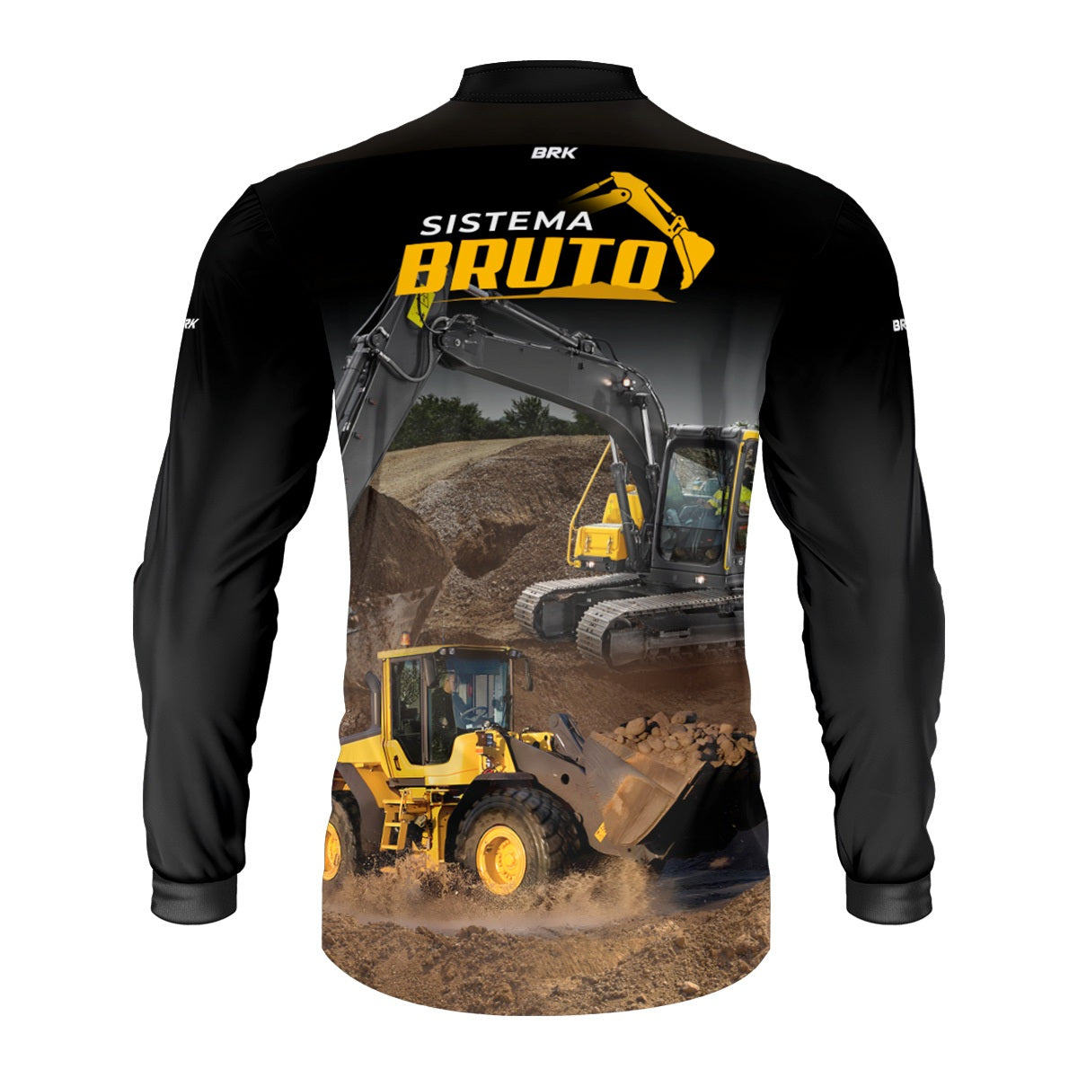 Camisa Máquina Pesada Brk Sistema Bruto Escavadeira com UV50+