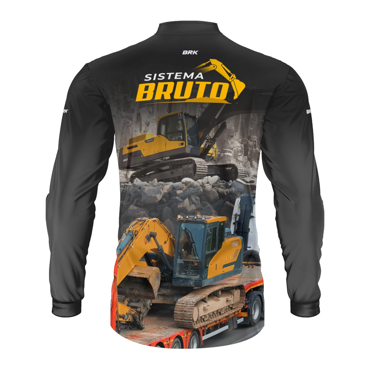 Camisa Máquina Pesada Brk Sistema Bruto Escavadeira com UV50+