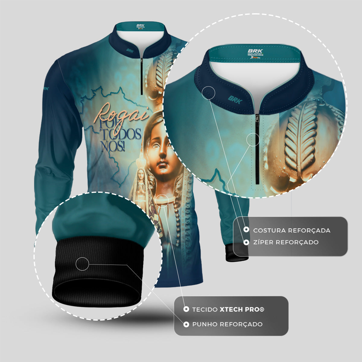 Camisa Agro Brk Eu Sou do Agro Nossa Senhora com Proteção UV50 - Envio Imediato