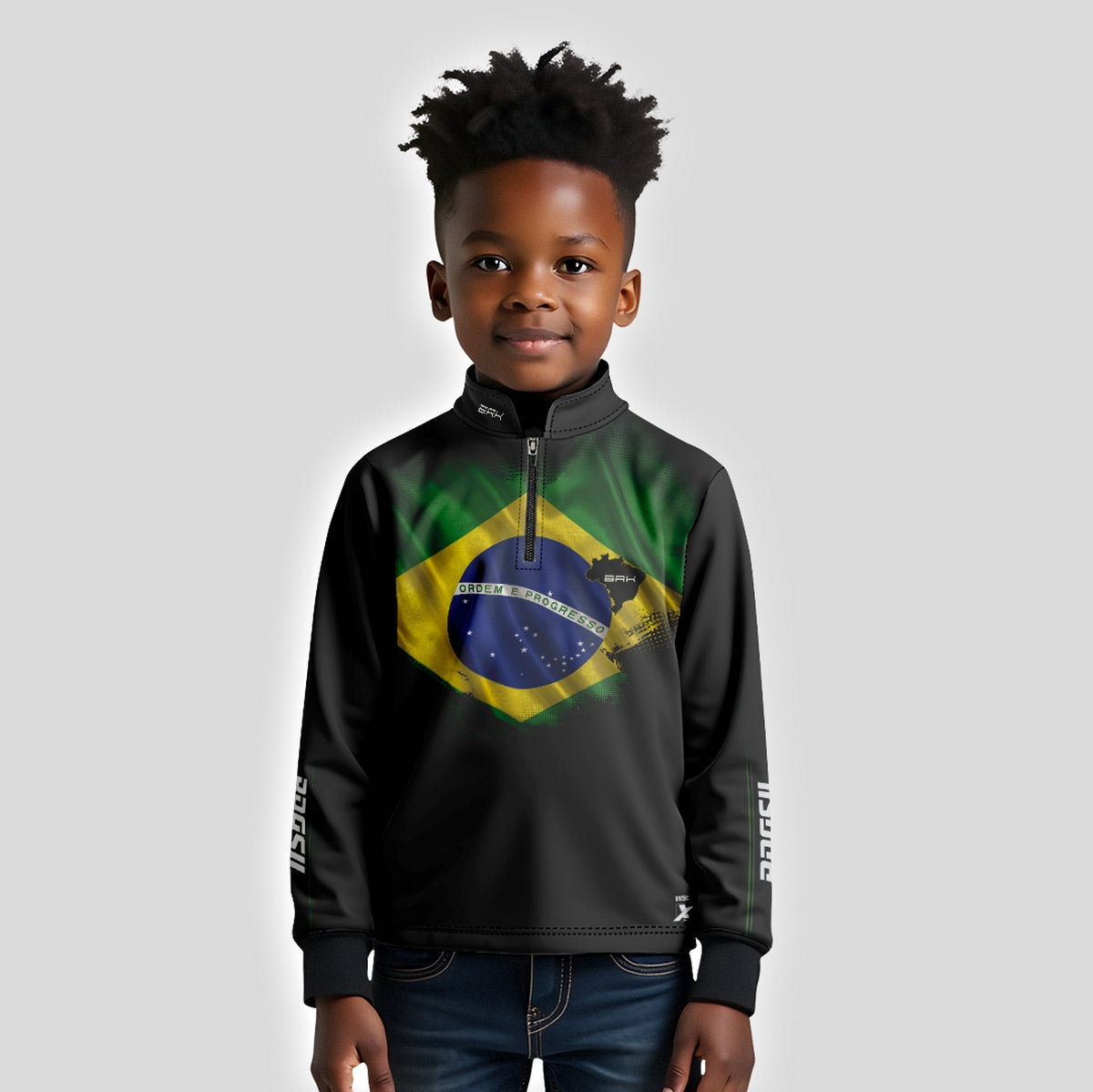 Camisa Agro Infantil Brk Bandeira do Brasil com Proteção Solar UV50+