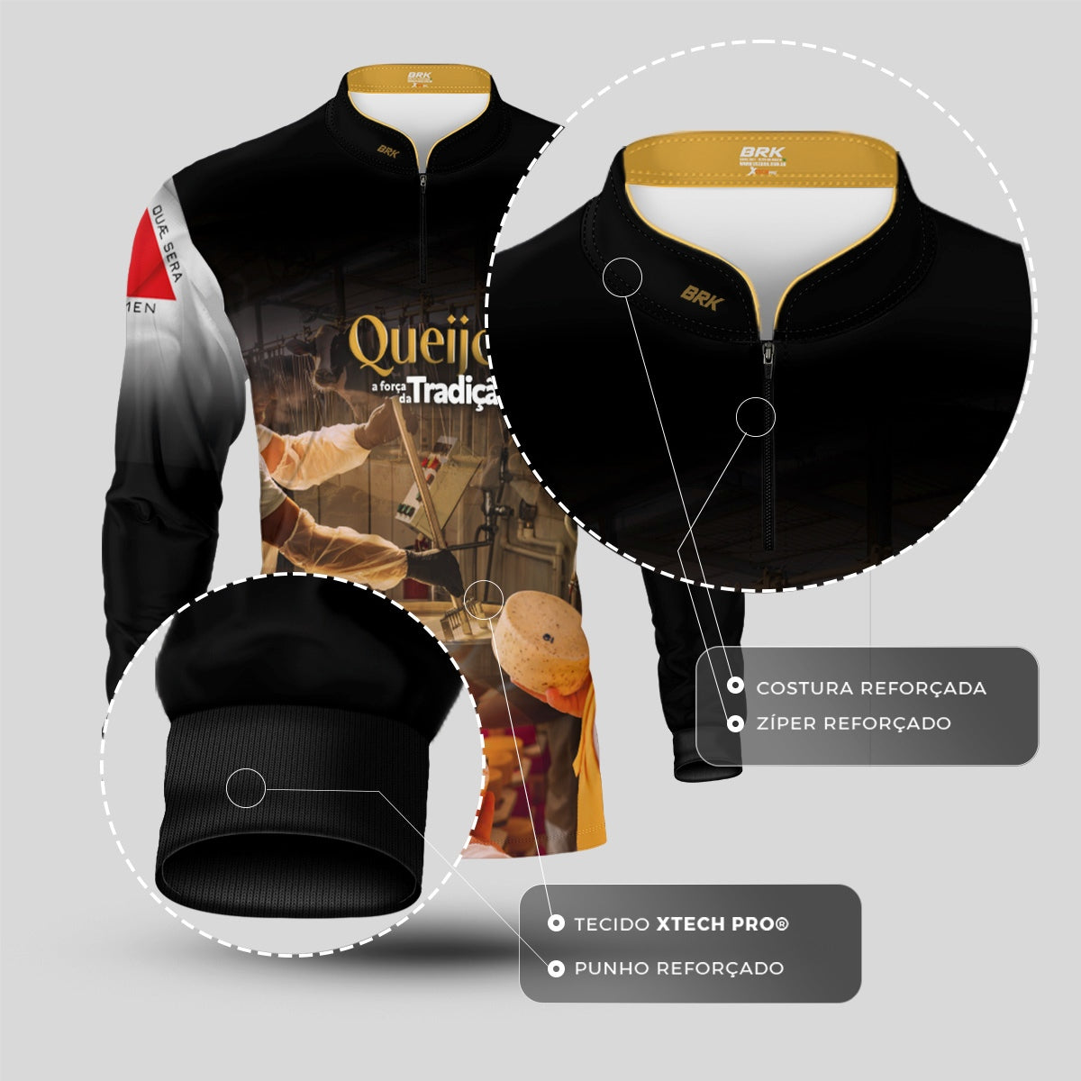 Camisa Agro Brk A Força da Tradição Produção de Queijo MG com Proteção UV50+