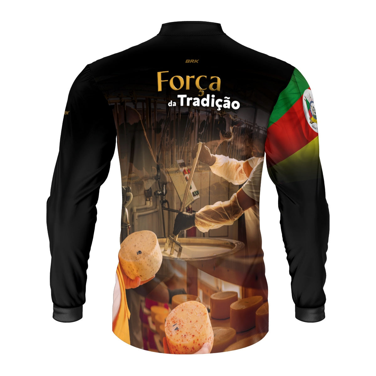 Camisa Agro Brk A Força da Tradição Produção de Queijo RS com Proteção UV50+