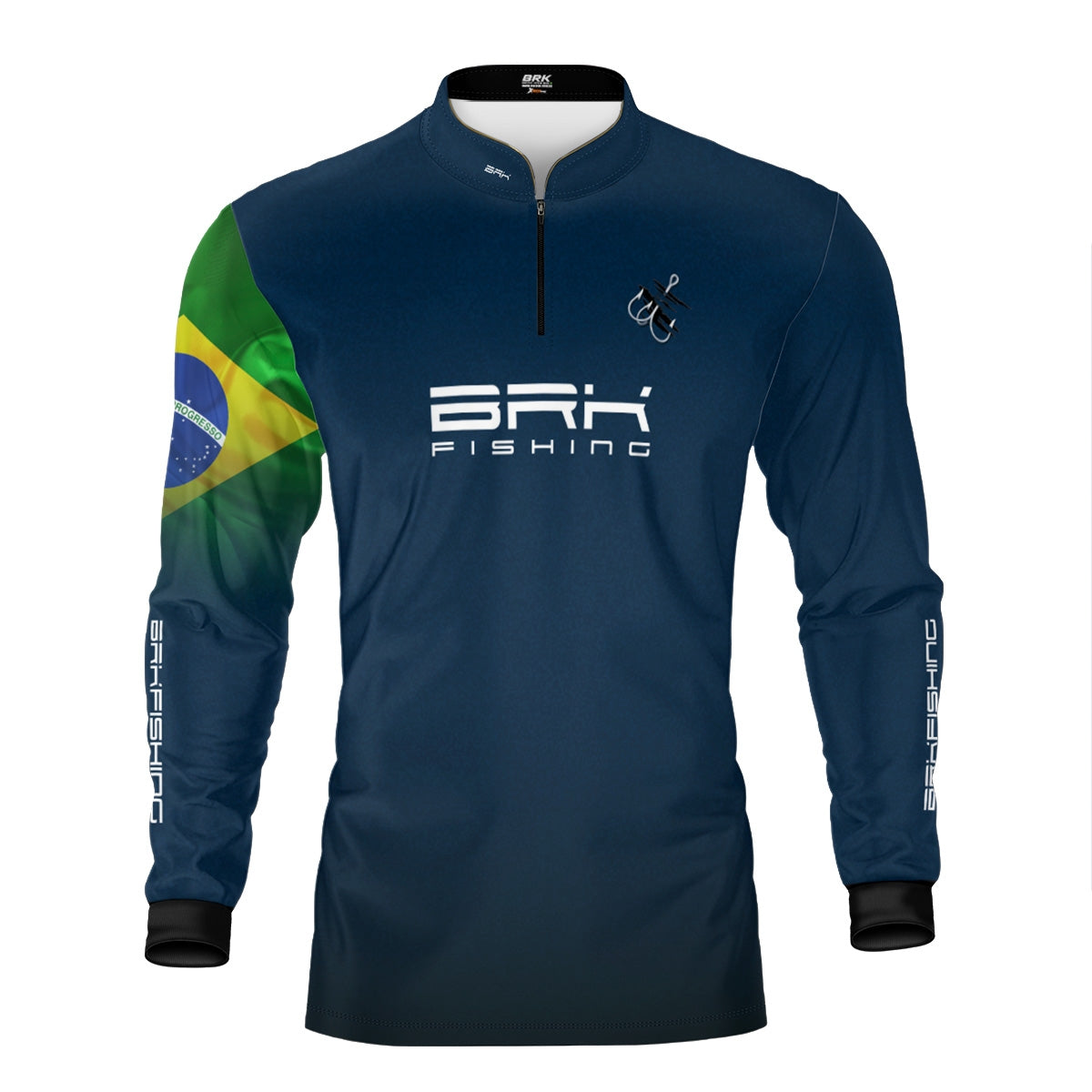 Camisa Brk Azul Bandeira do Brasil Garateia com Proteção UV50+