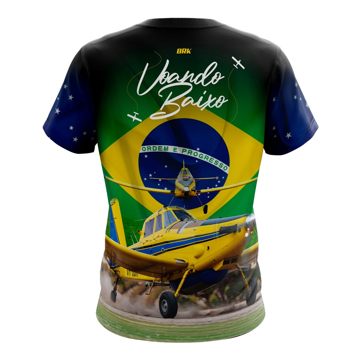 Camiseta Brasil Patriota Avião Agricola Proteção Solar UV50+