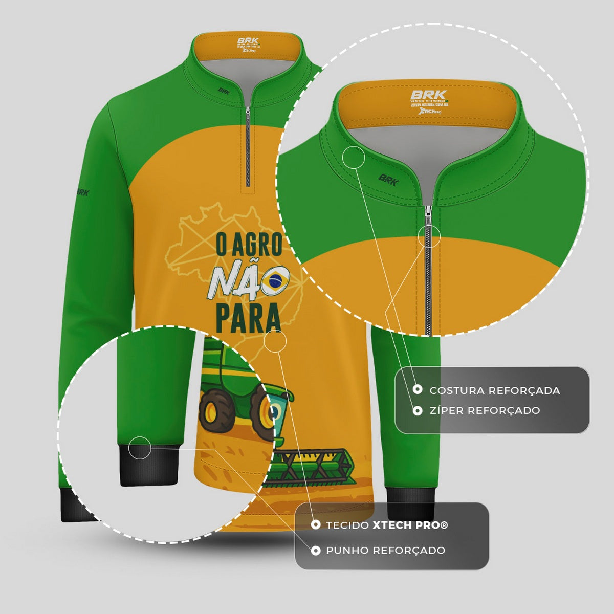 Camisa Agro Kids Brk O Agro Não Para com Proteção UV50