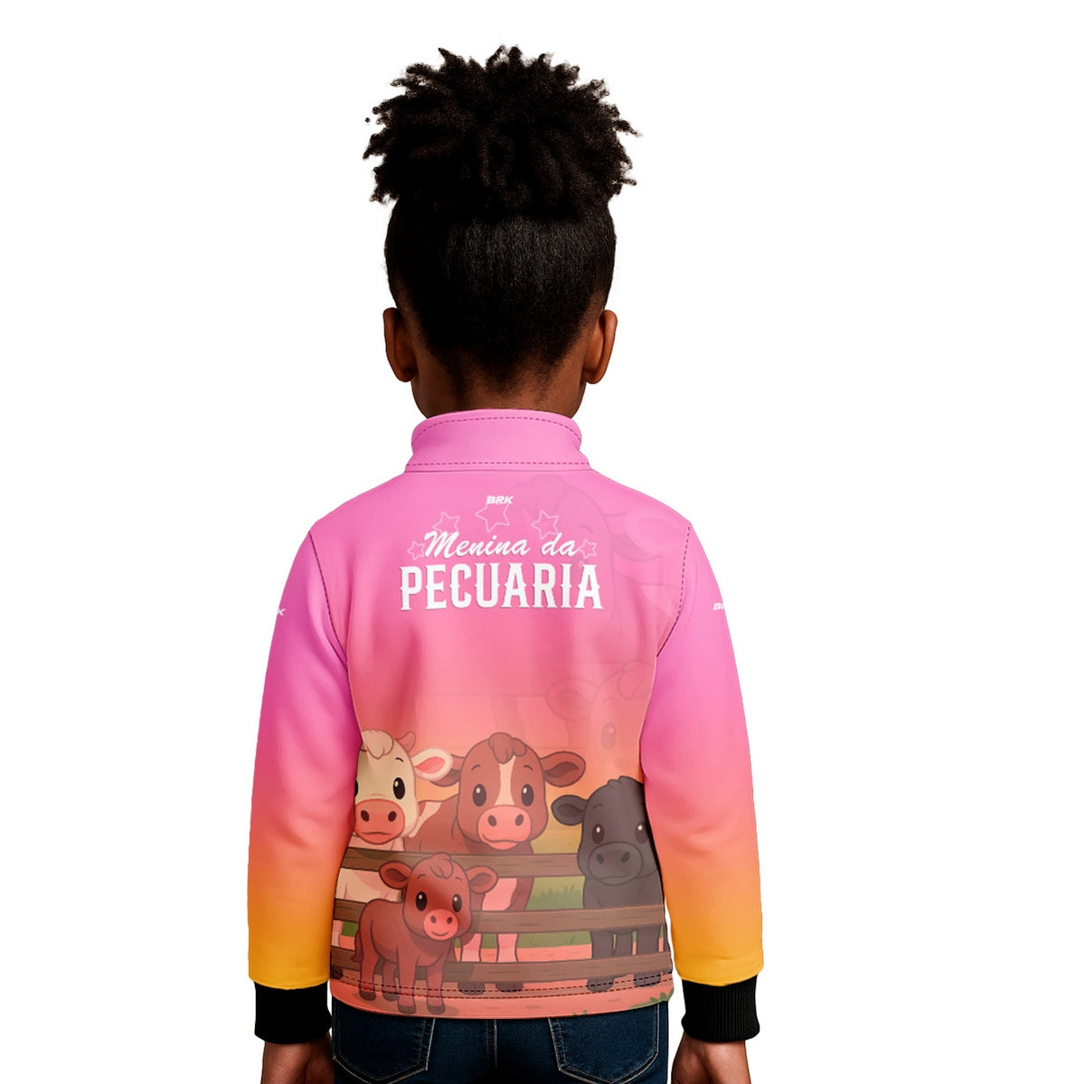 Camisa Agro Kids Brk Rosa Menina da Pecuária com Proteção UV50