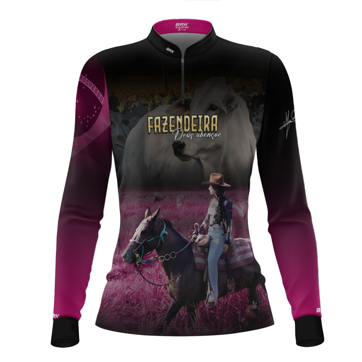 Camisa Agro Feminina Brk Maisa Fazendeira  com Proteção Solar UV50+