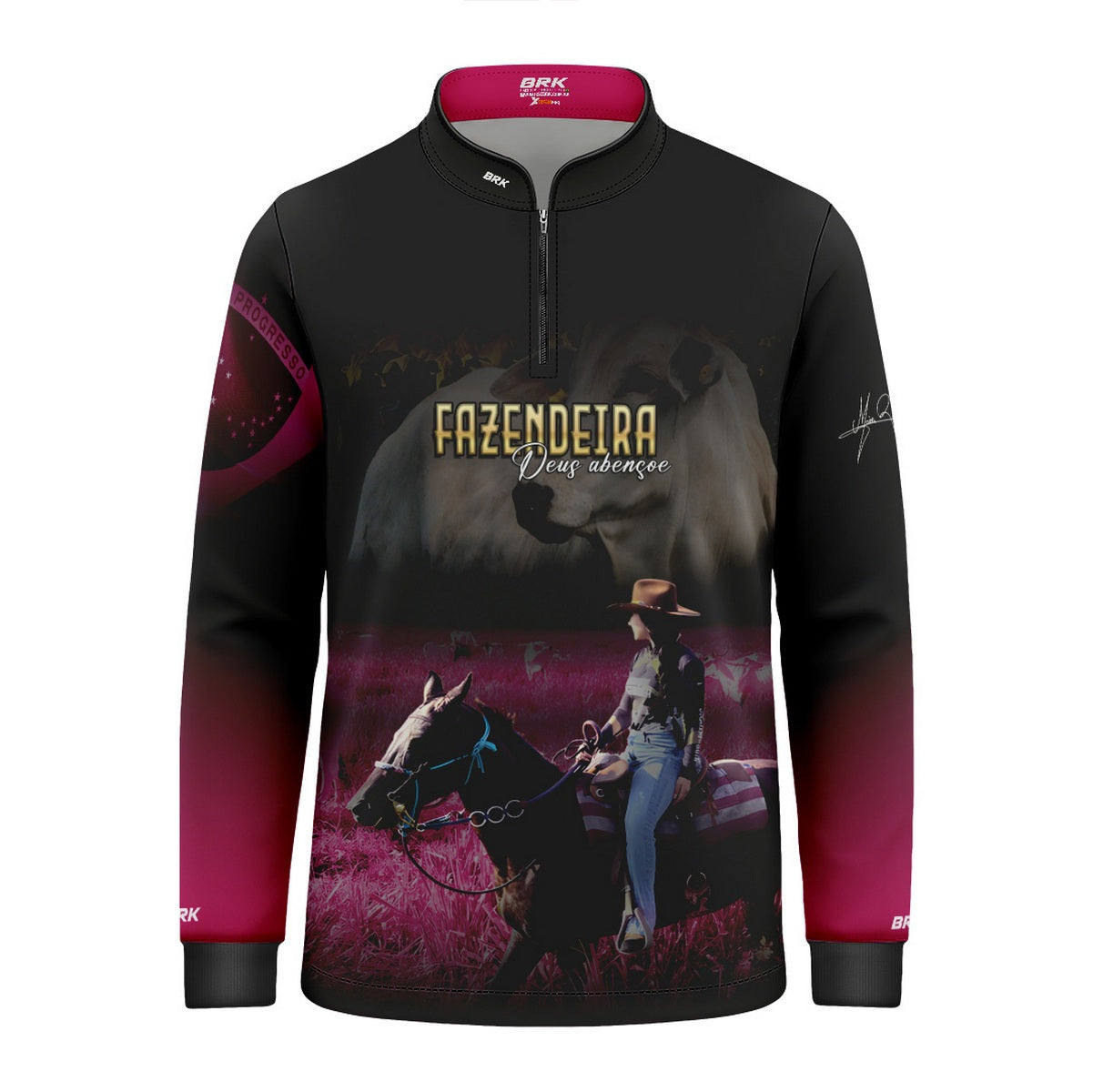 Camisa Agro Infantil Brk Maisa Fazendeira  com Proteção Solar UV50+