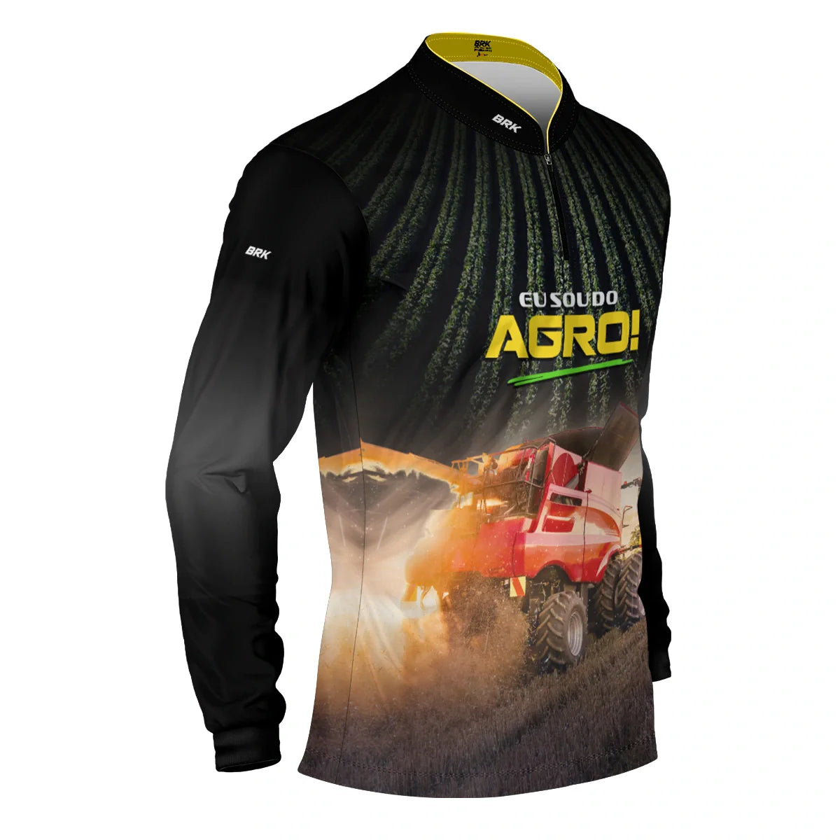 Camisa UV50 Agro Brk Eu sou do Agro Vermelha Colheitadeira