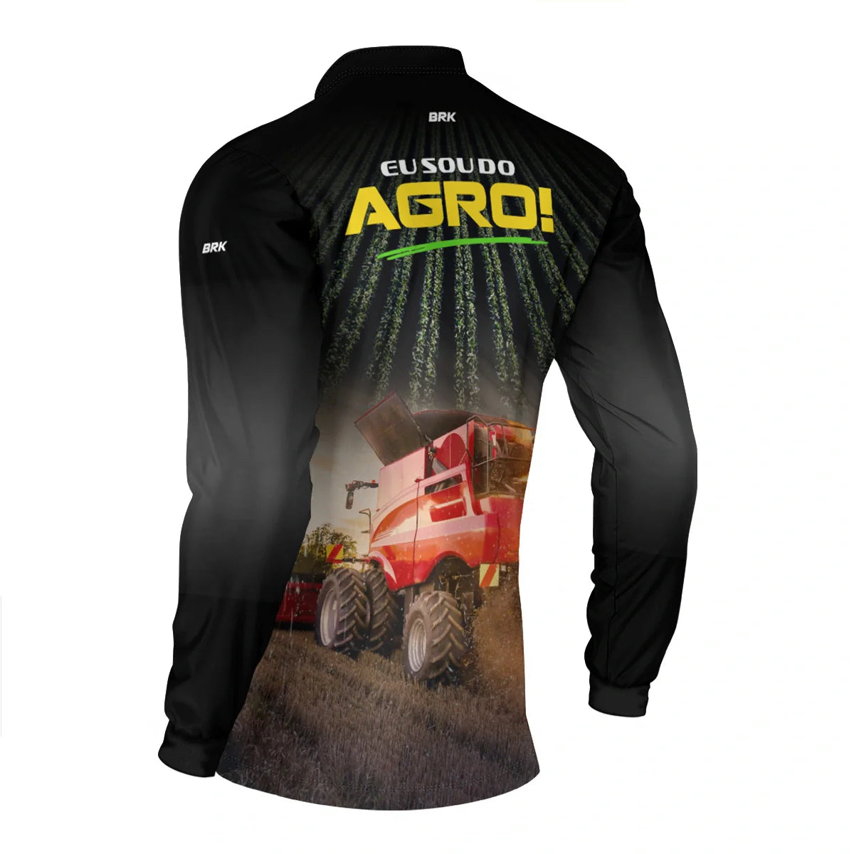 Camisa UV50 Agro Brk Eu sou do Agro Vermelha Colheitadeira