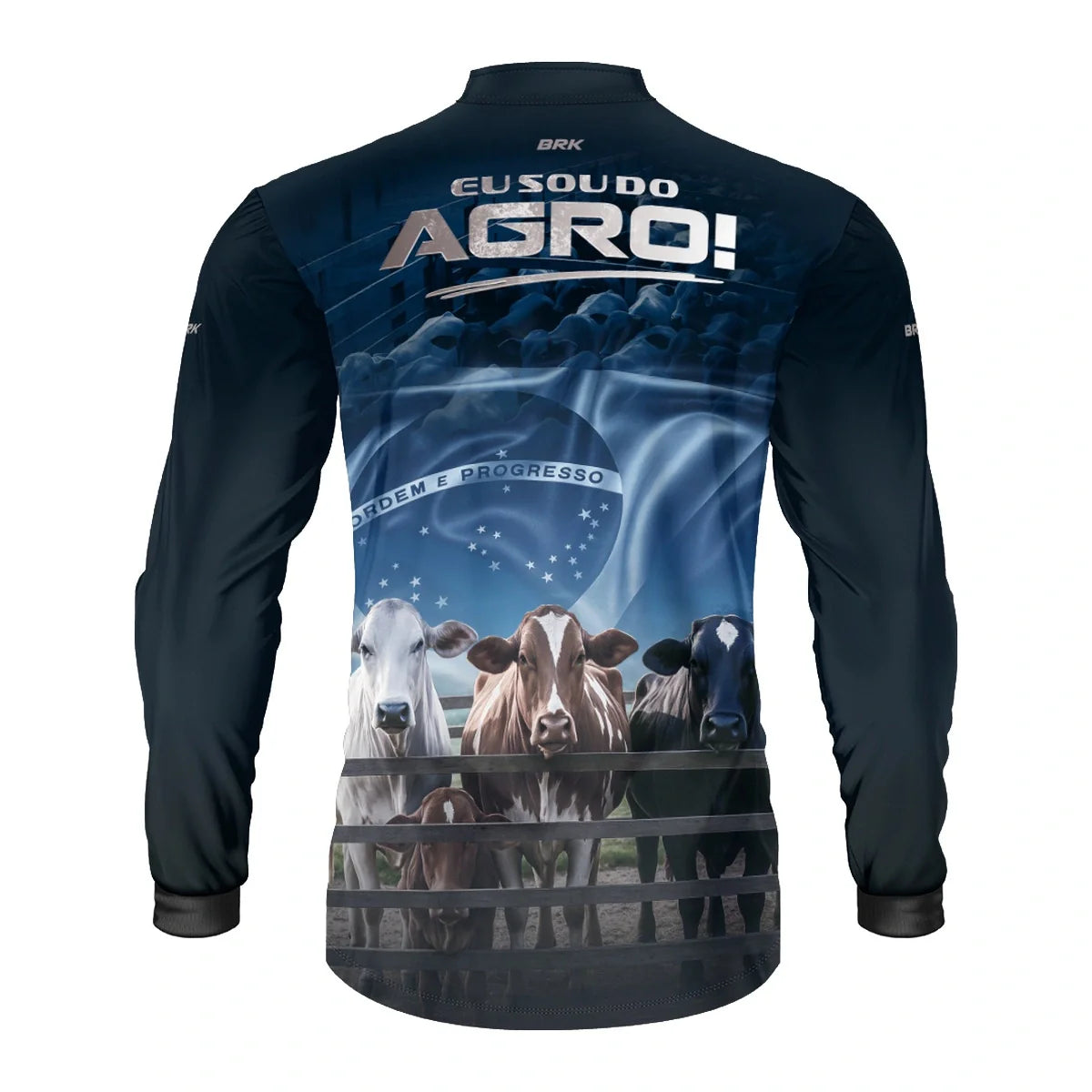 Camisa UV50 Agro Brk Eu Sou do Agro Azul Pecuária Brasil