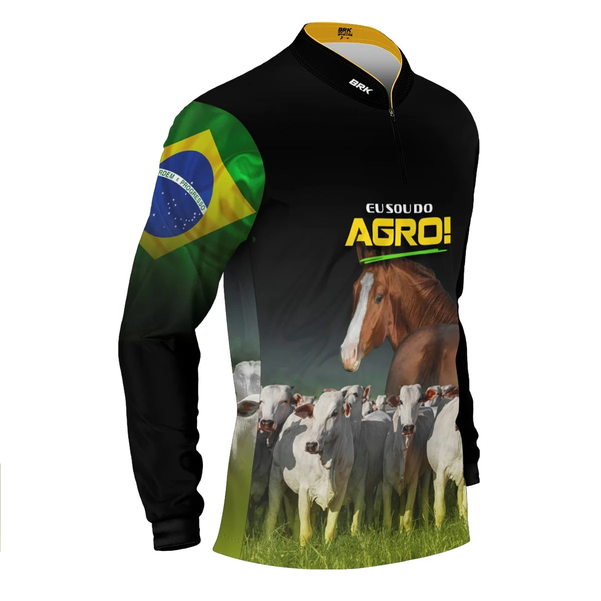 Camisa UV50 Agro Brk Eu Sou do Agro Animais Pecuária Brasil