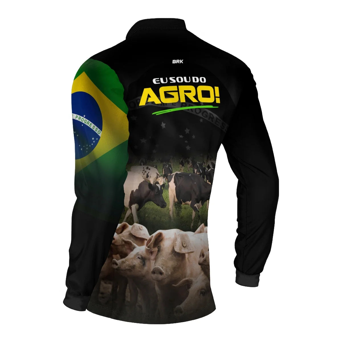 Camisa UV50 Agro Brk Eu Sou do Agro Vacas e Porcos
