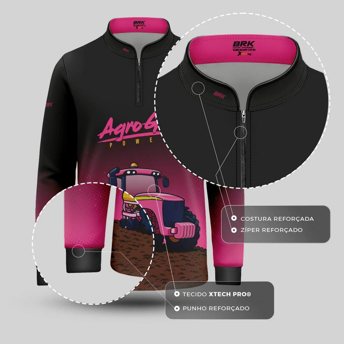 Camisa UV50 Agro Infantil Brk AgroGirl Power