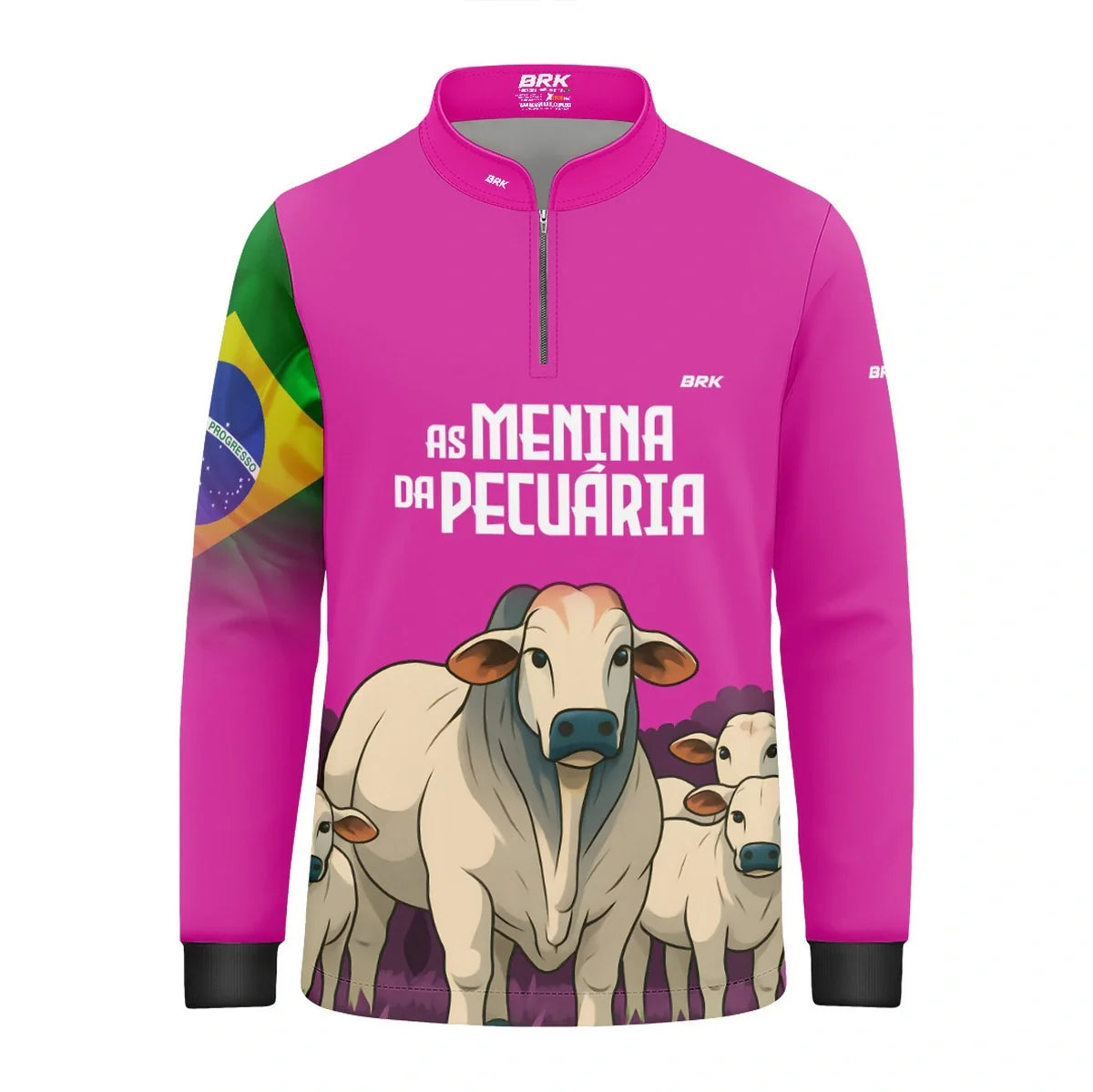 Camisa UV50 Agro Infantil Brk As Menina Da Pecuaria Nelore