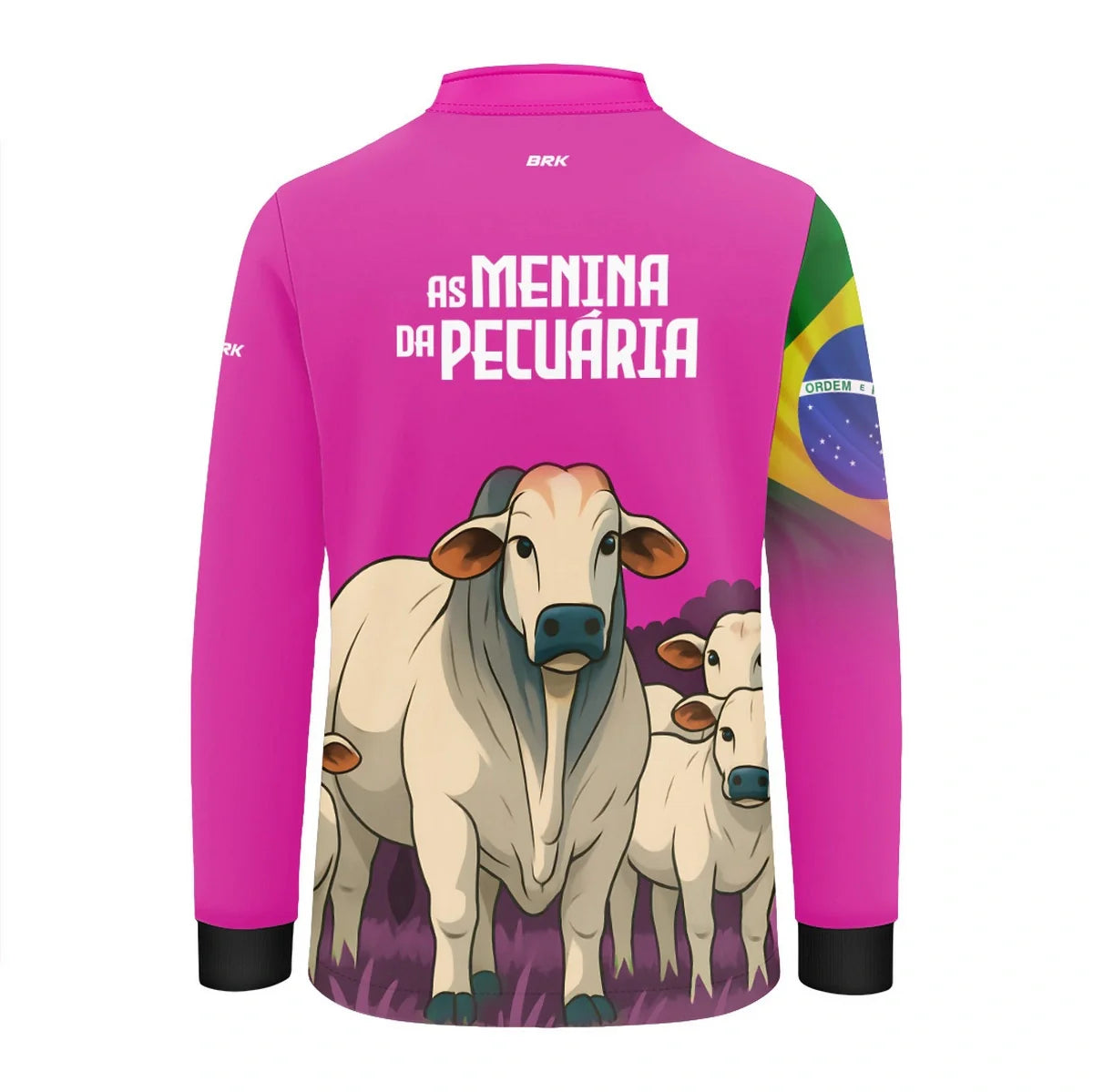 Camisa UV50 Agro Infantil Brk As Menina Da Pecuaria Nelore