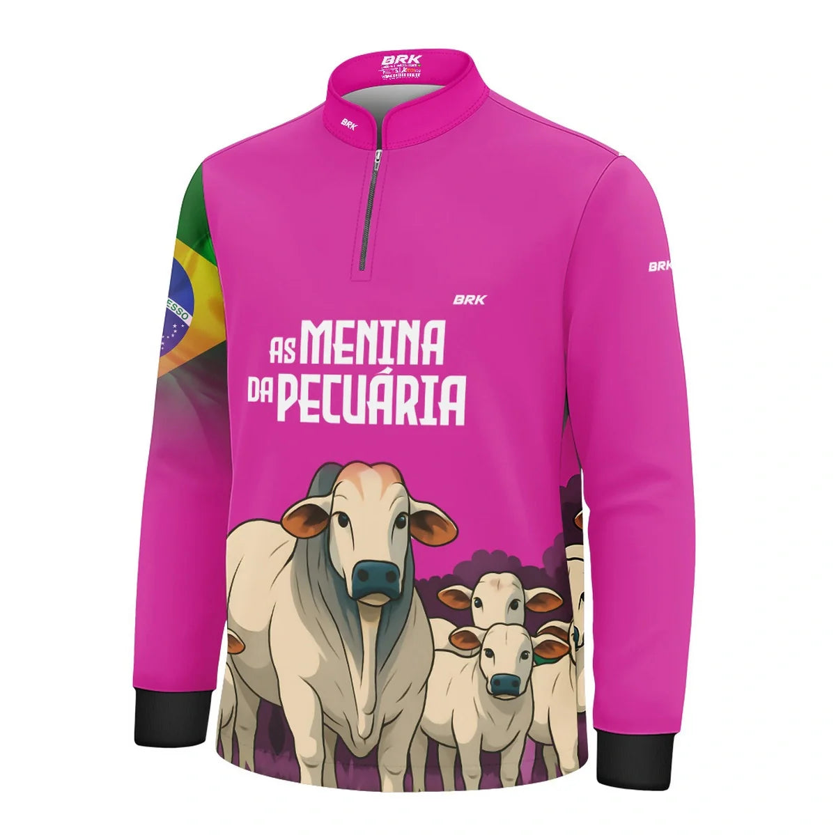 Camisa UV50 Agro Infantil Brk As Menina Da Pecuaria Nelore
