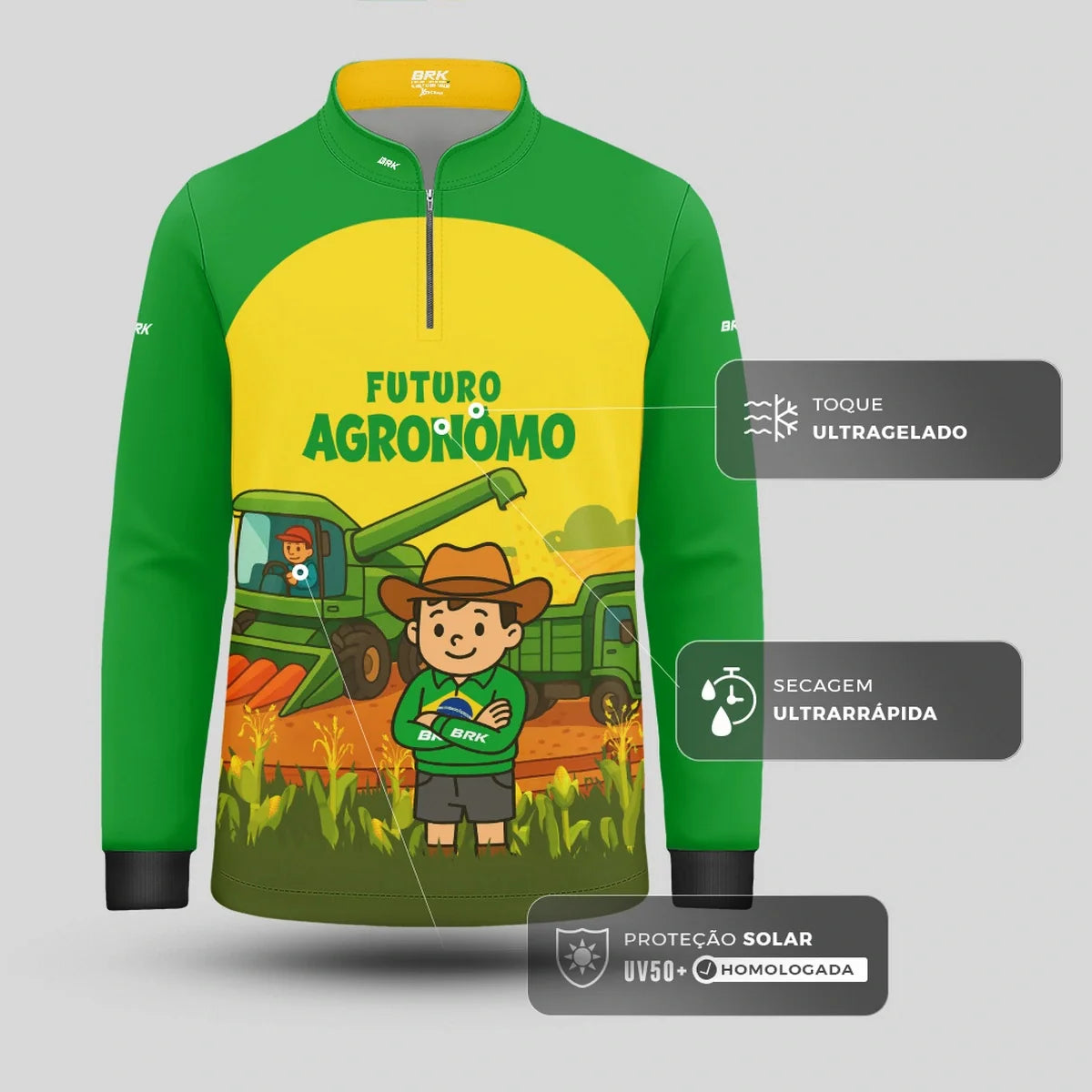Camisa UV50 Agro Infantil Brk Futuro Agrônomo
