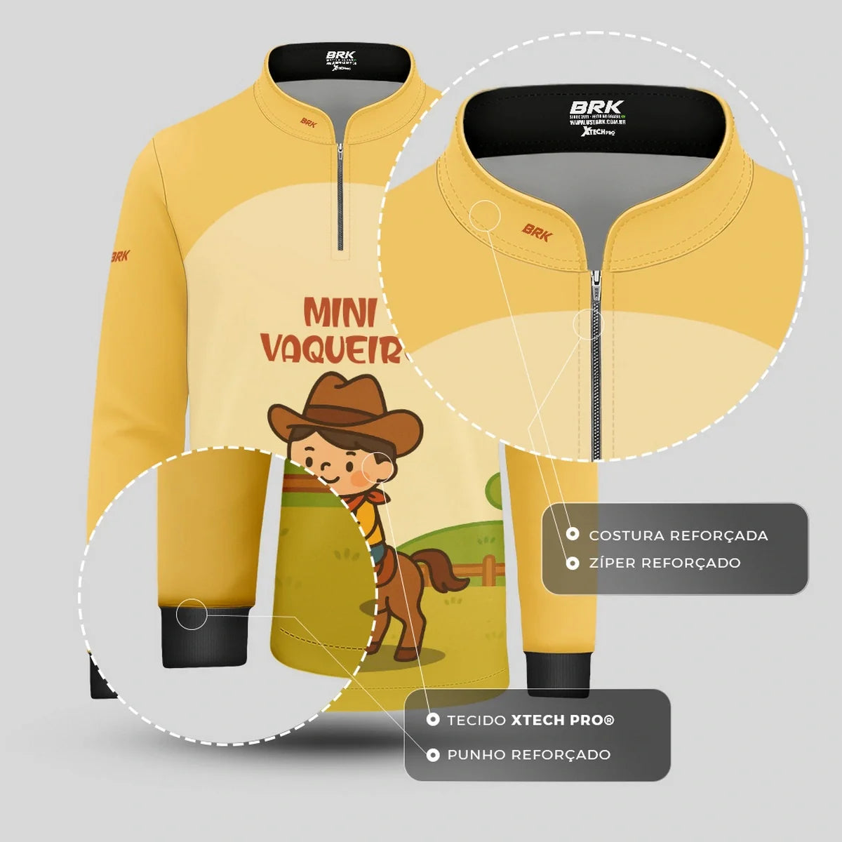 Camisa UV50 Agro Infantil Brk Mini Vaqueiro