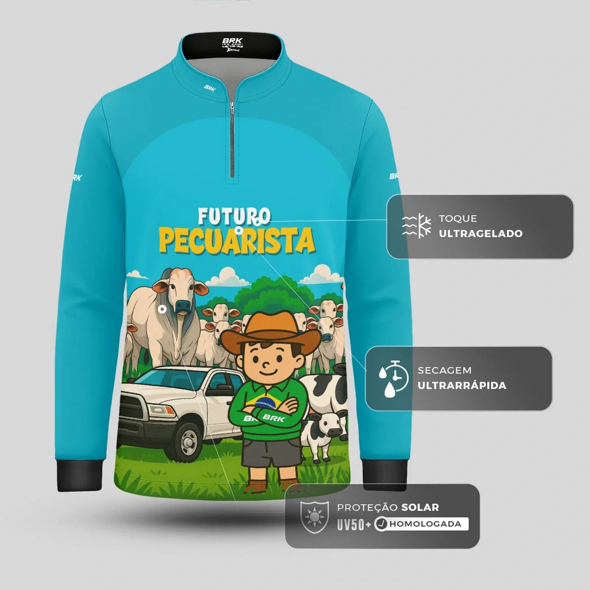 Camisa UV50 Agro Infantil Brk Futuro Pecuarista