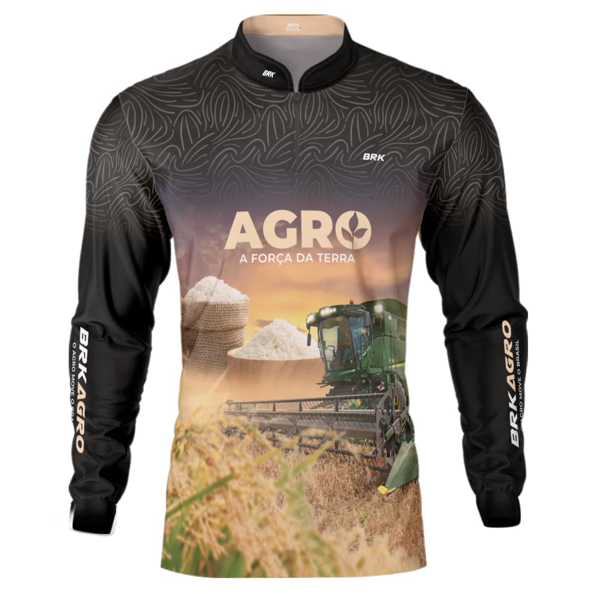 Camisa Agro Brk Plantação de Arroz com Proteção Solar UV50+