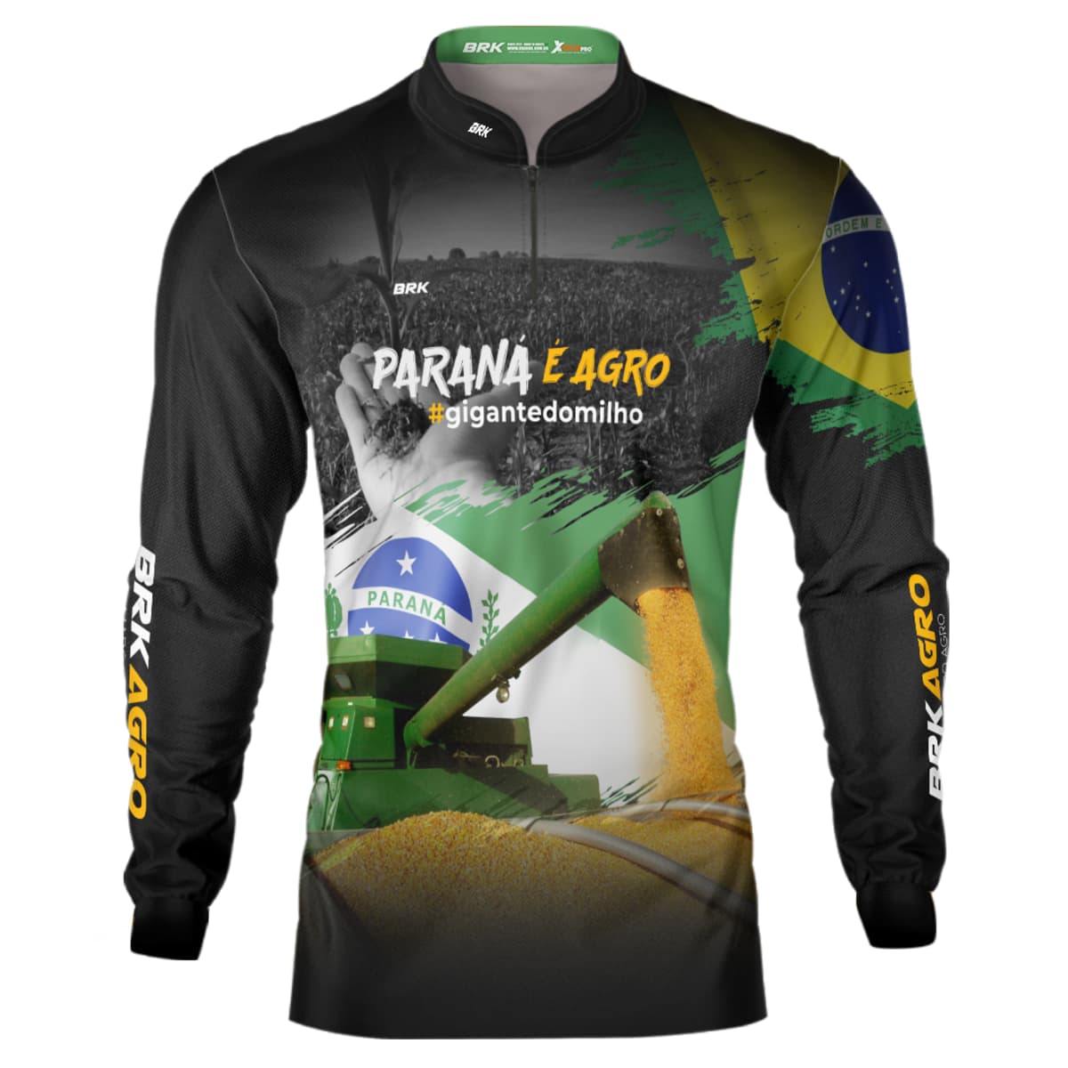 Camisa Agro Brk Paraná é Agro Milho com Proteção Solar UV50+