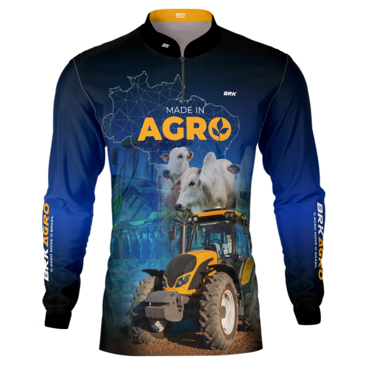 Camisa Agro Brk Made in Agro Pecuária com Proteção Solar UV50+ Envio Imediato
