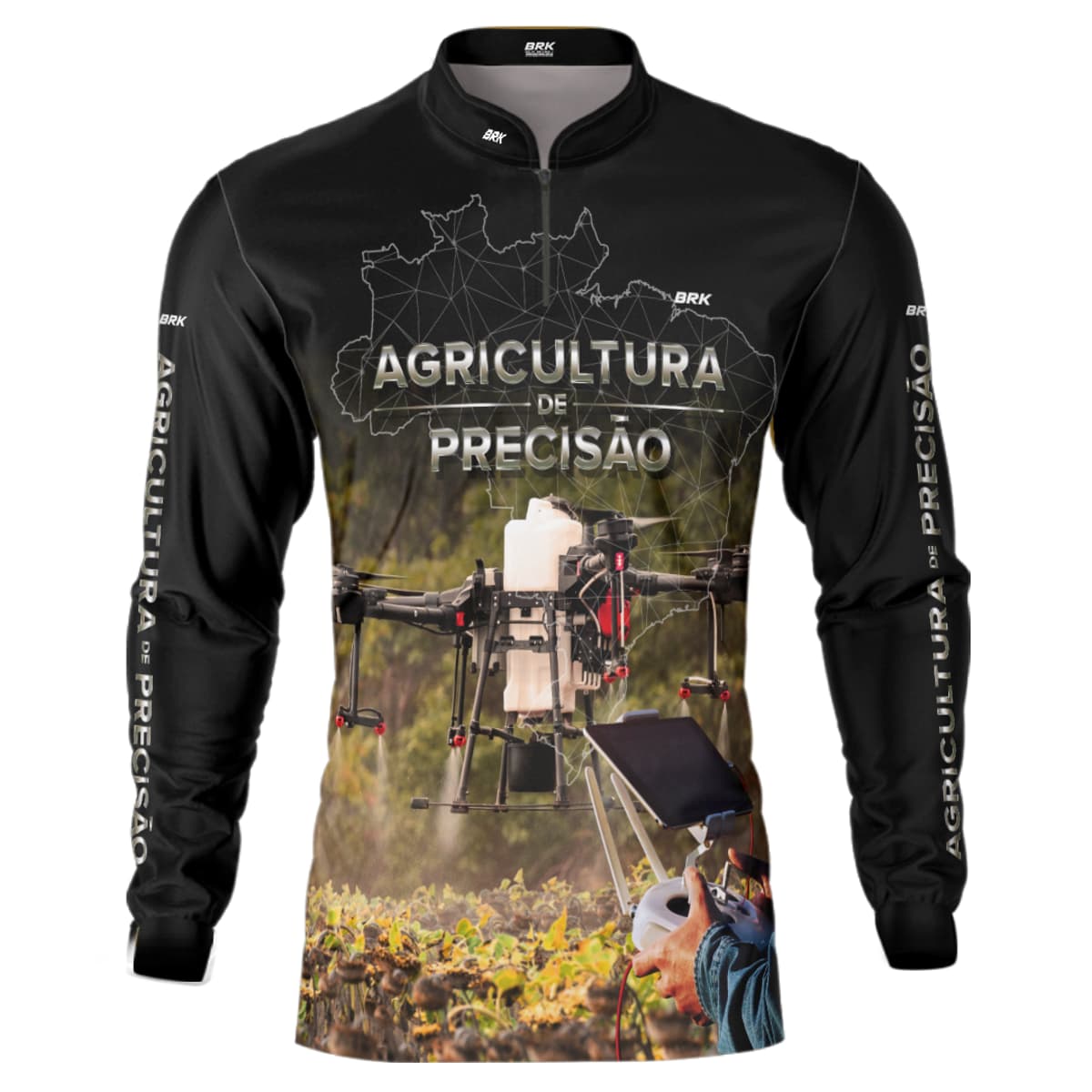 Camisa Agro Brk Drone é Agro Agricultura de Precisão 02 com Proteção Solar UV50+