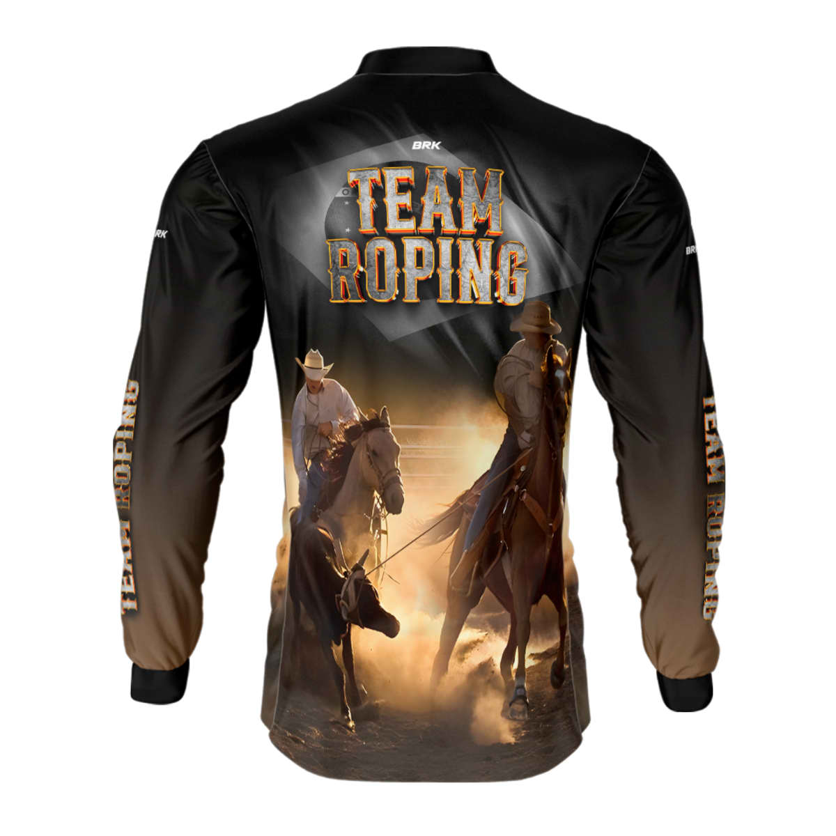 Camisa Agro Brk Team Roping Preto com Proteção Solar UV50+